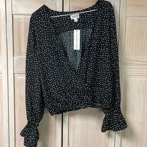 Somewhere Lately The Drop polka dot blouse NWT